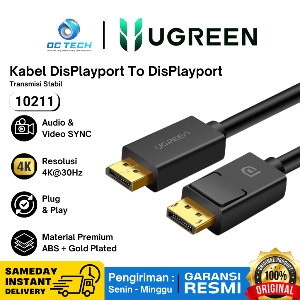 Jual Kabel Displayport DP to DP Male 4k 30Hz 1080p Kabel Display port ...