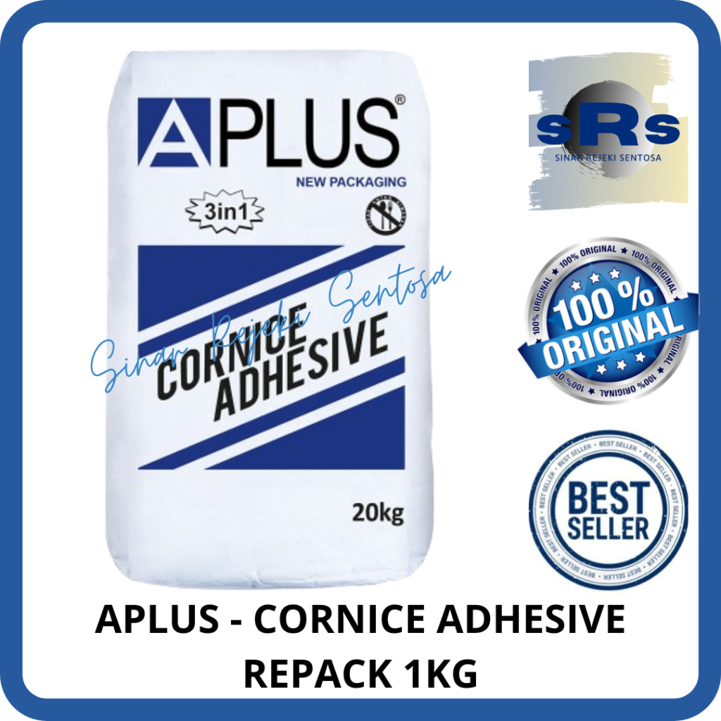 Jual APLUS - CORNICE ADHESIVE ECER REPACK 1KG | Shopee Indonesia
