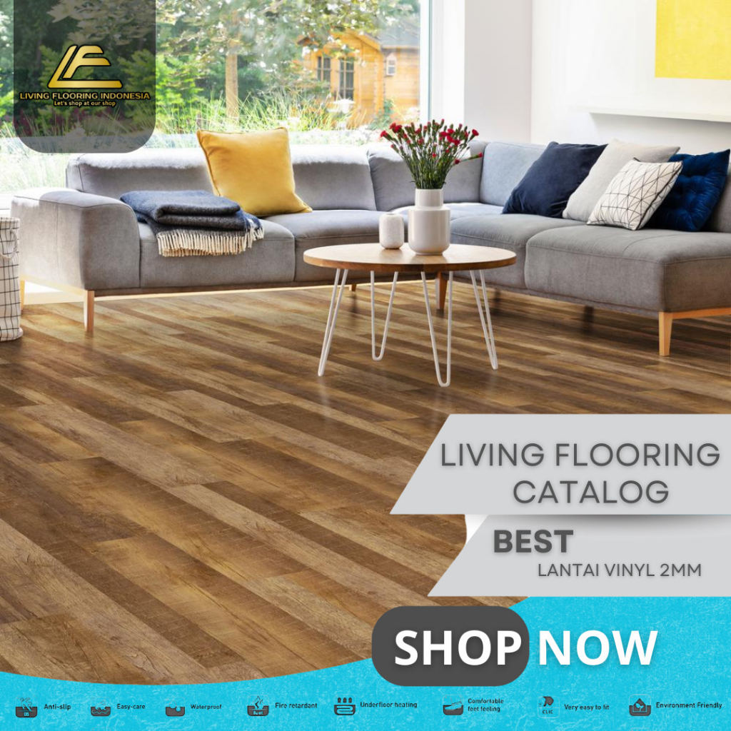 Jual Lantai Vinyl Kisaba 2mm | Lantai Vinyl Motif Kayu | Shopee Indonesia