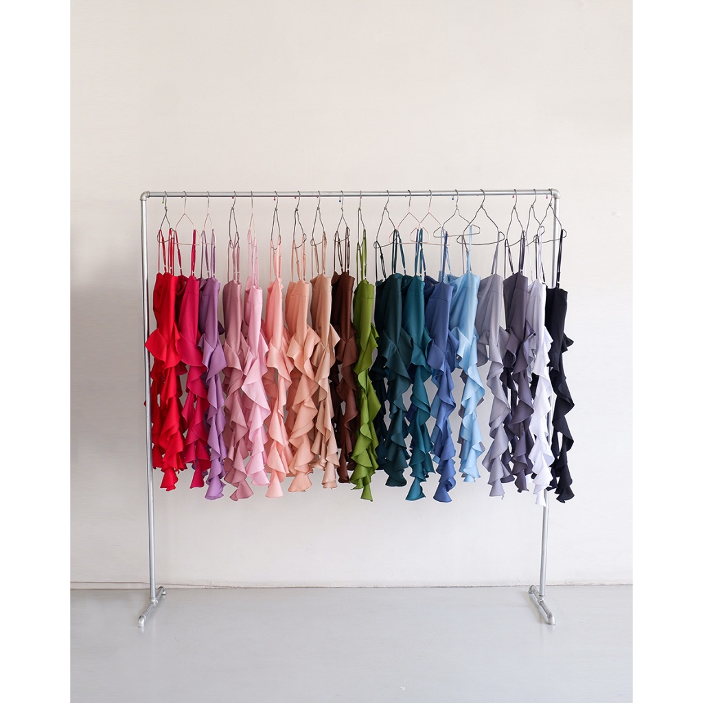 Jual GISELE TOP | RUFFLE ASYMMETRY FRONT SLEEVELESS TANK TOP | Shopee ...
