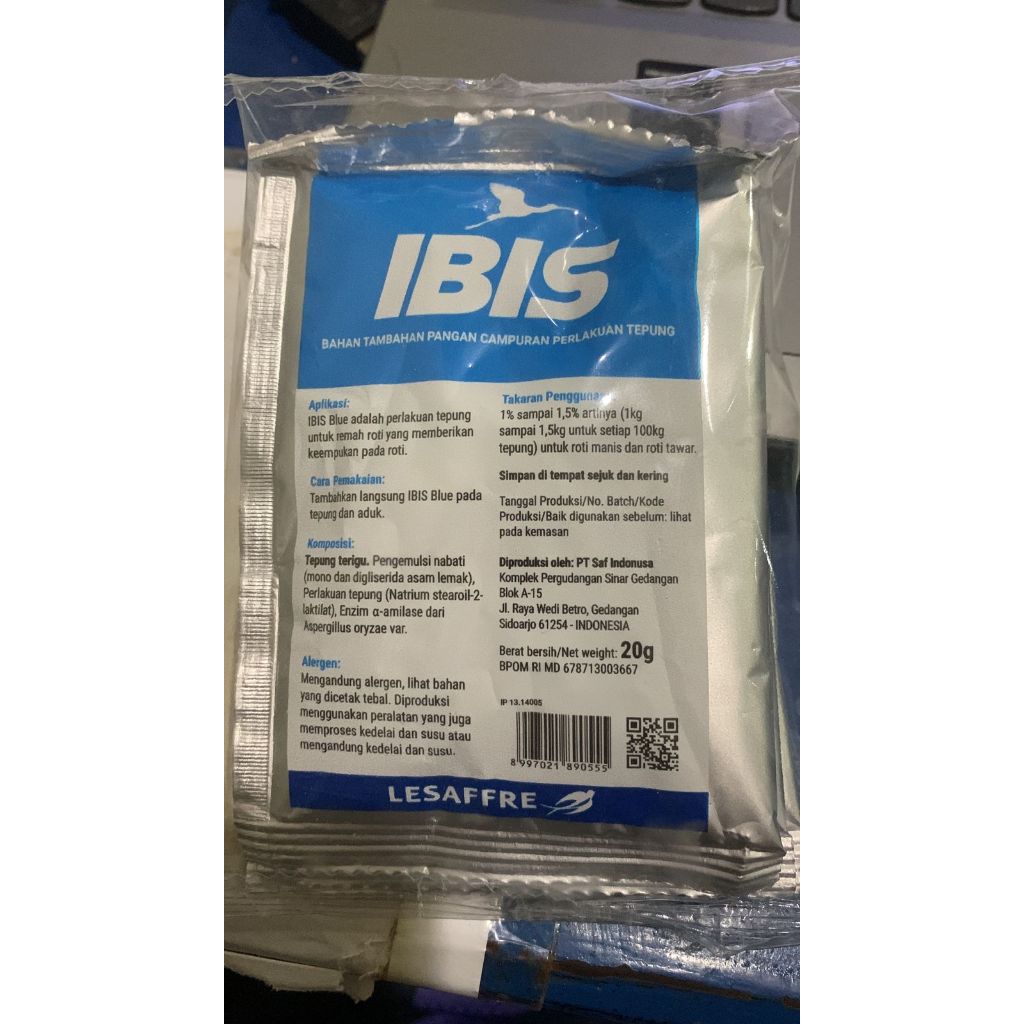 Jual IBIS Blue 20gr pelembut roti bread softener emulsifier 20 gr ...