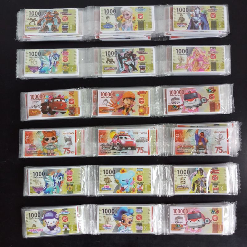 Jual mainan uang uangan mini lucu 3x7cm / money toys / mainan uang