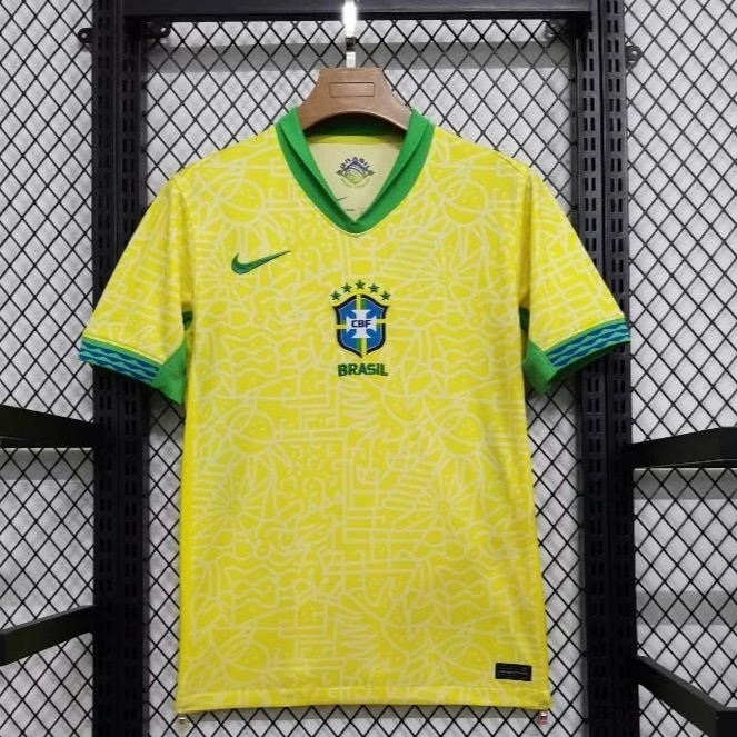 Jual Jersey Bola Home Timnas Brazil New Kit Pria Copa Amerika 2024 GO ...