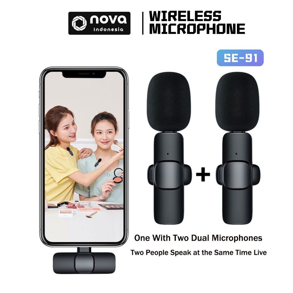 Jual Nova Wireless Lavalier Microphone Type C Noise Reducing Microphone ...