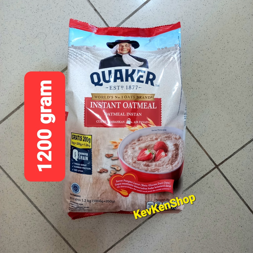 Jual Quaker Oat Instant Oatmeal Sereal 1200 gram Merah 1.2 Kg EXP ...