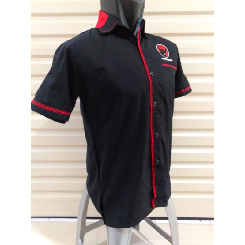 Jual Kemeja Partai PDIP Hitam Lengan Pendek | Shopee Indonesia