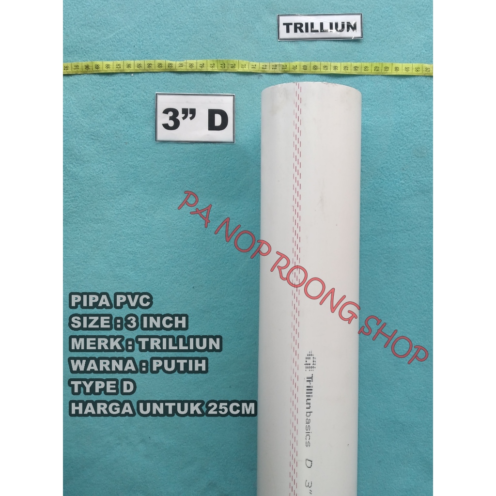 Jual Pipa Pvc 3 INCH TYPE D PANJANG 25CM TRILLIUN | Shopee Indonesia