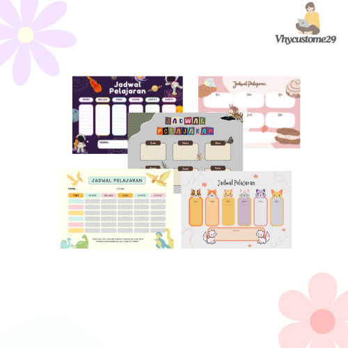 Jual CUSTOM JADWAL PELAJARAN - Weekly planner / weekly schedule ...