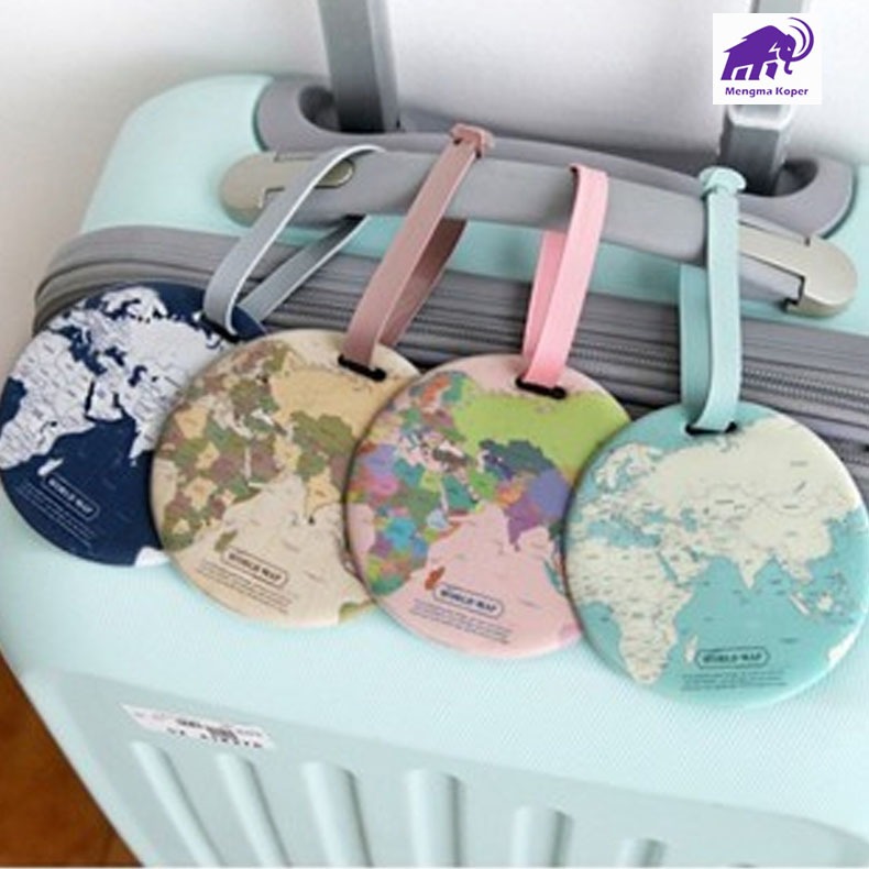 Jual TAG KOPER WORLD MAP LUGGAGE TAG LABEL KOPER STIKER ANTI PUTUS ...