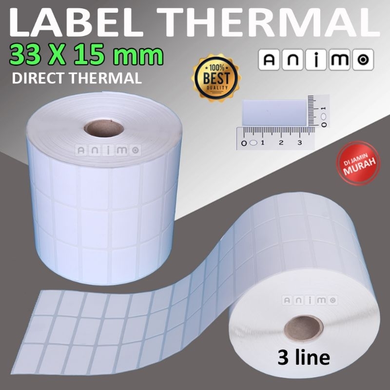 Jual LABEL THERMAL 33 X 15 - Label Barcode Direct Thermal 33x15 mm ...