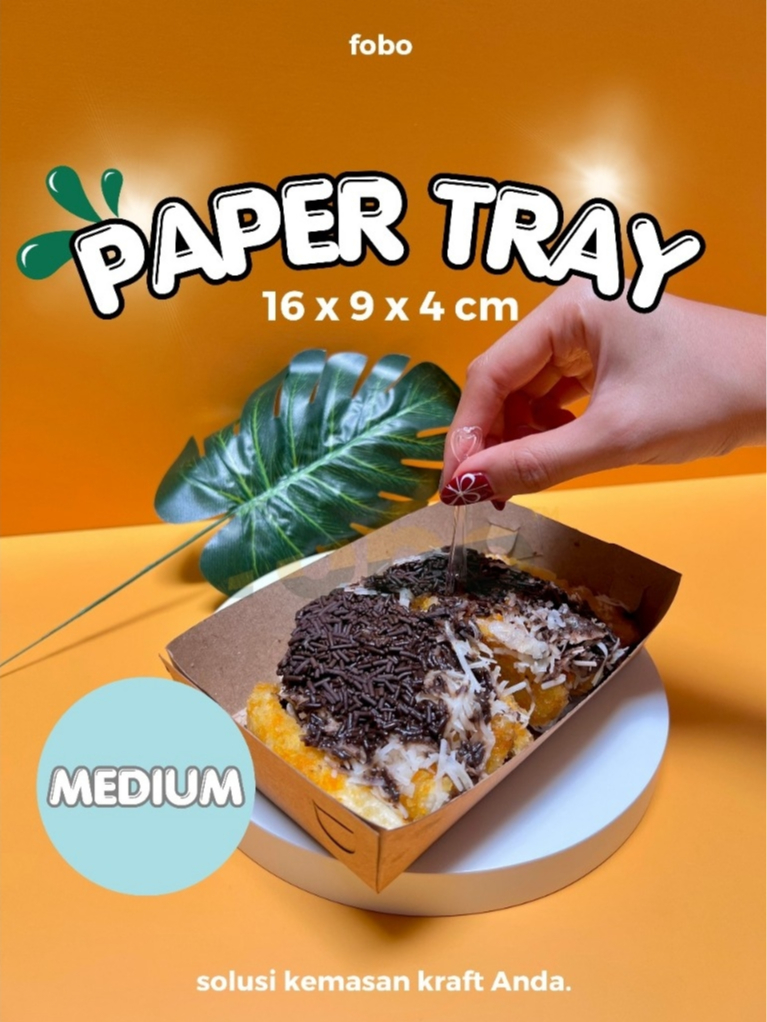 Jual Paper Tray MEDIUM / Tempat Pisang Coklat Keju Ayam Geprek Nasi ...