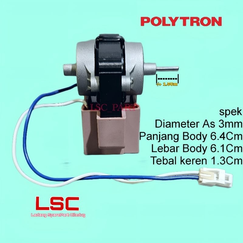 Jual Motor Fan Kulkas Polytron RME 2J-6H Dinamo Kipas Kulkas As 3mm as ...