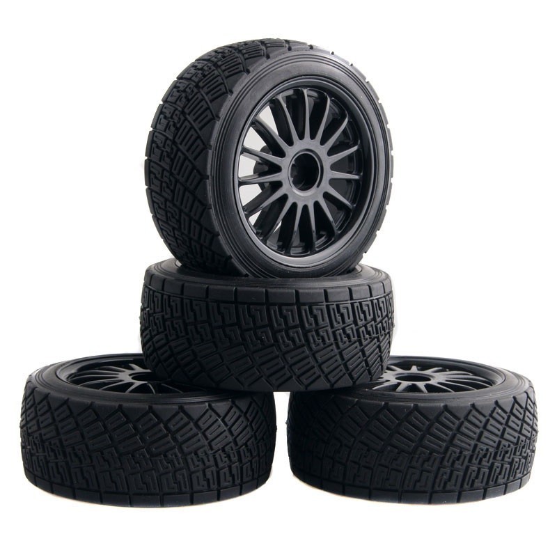 Jual Rally Tarmac Rubber Tires Wheel Rim Off Road Onraod hex 12mm Rc ...