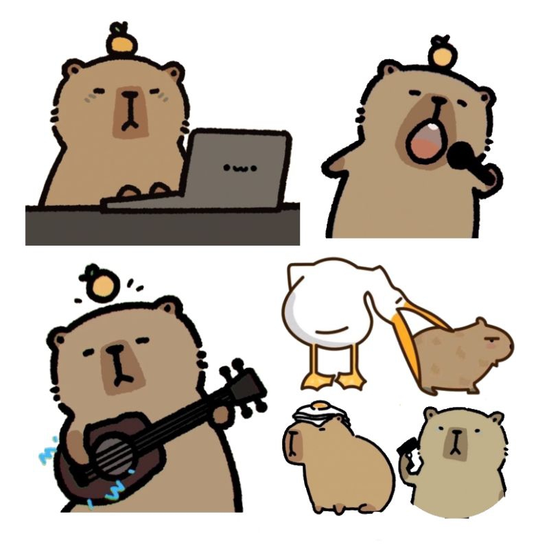 Jual capybara cartoon stickers lucuu imut aesthetic trendy swag slayy ...