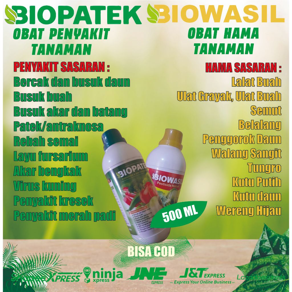 Jual Paket Botol Fungisida Pestisida Biopatek Biowasil Pupuk