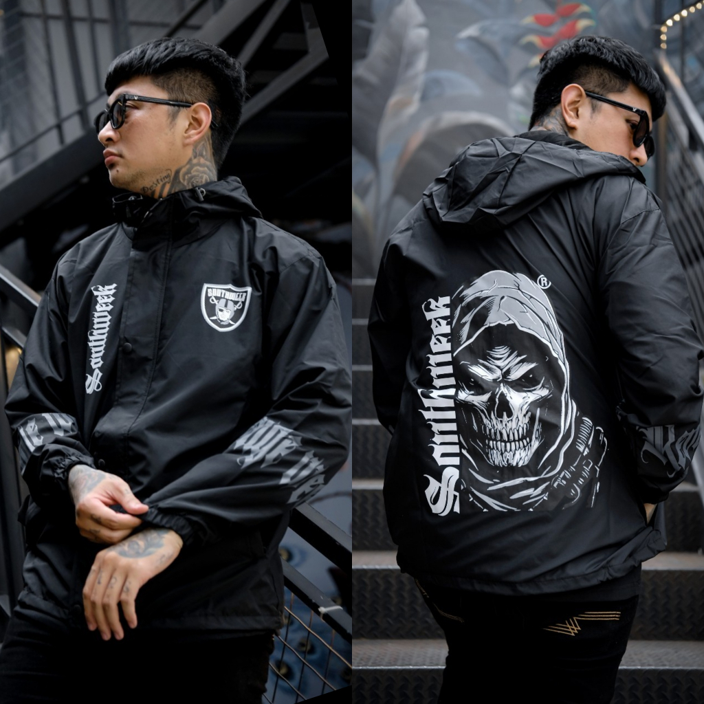 Jual Jaket Casual Outdoor Light Skull Black - Jacket Parasut Pria