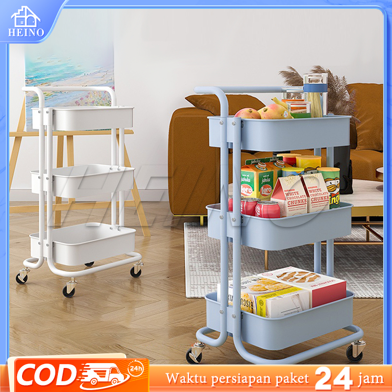 Jual HEINO Rak Troli Susun Serbaguna Rak Susun Plastik Dengan Roda ...