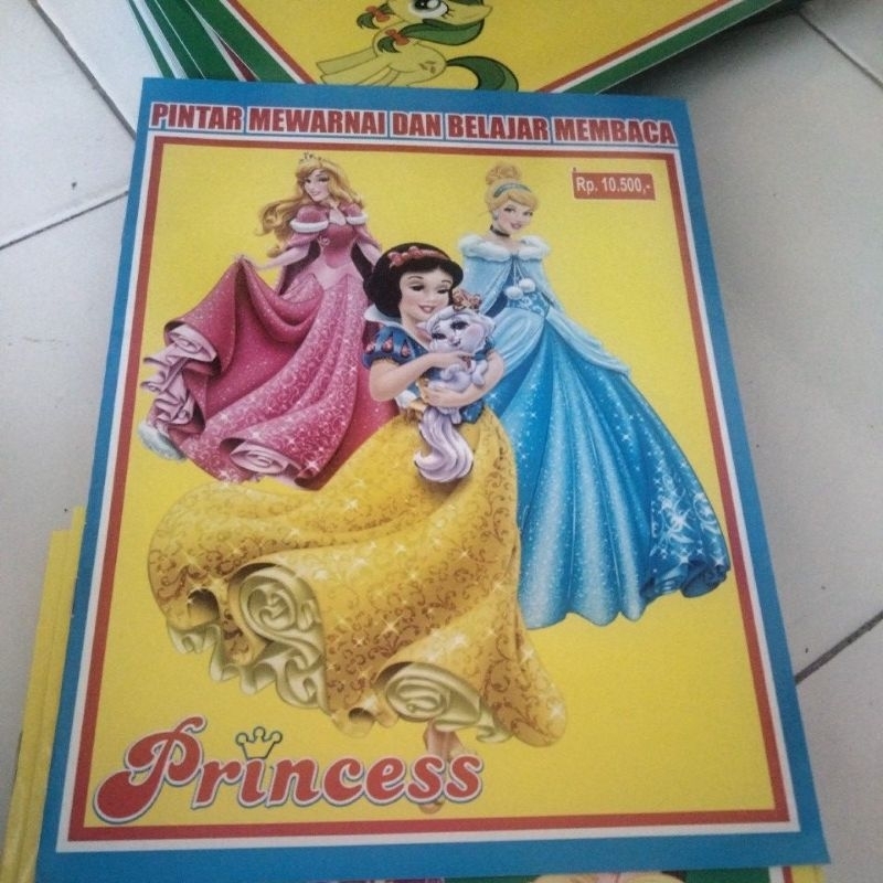 Jual Buku pintar mewarnai dan membaca seri princess untuk anak paud dan ...