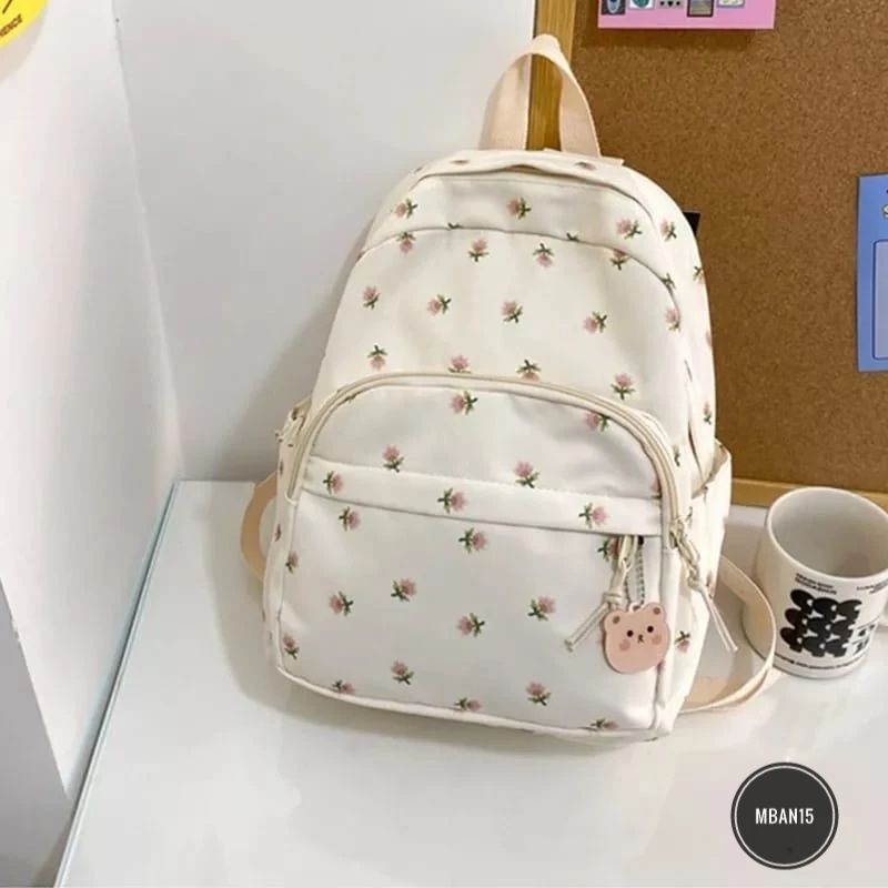 Jual TAS RANSEL WANITA MOTIF BUNGA KOREAN STYLE BACKPACK SEKOLAH WANITA ...