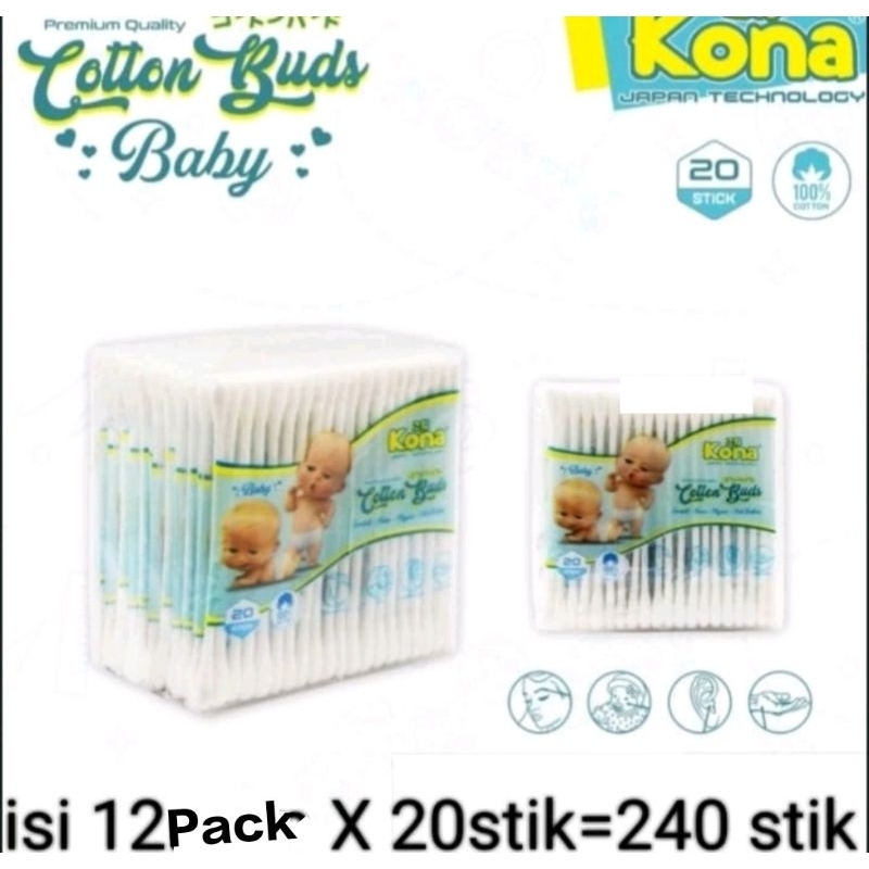 Jual Cotton Buds Kona isi 240 Stik - Katembat Kona Dewasa Dan Anak Anak ...