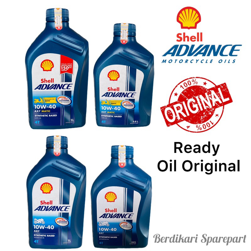 Jual Oli Shell Advance AX7 Original 0,8 Atau Ax7 1.L Matic | Shopee ...
