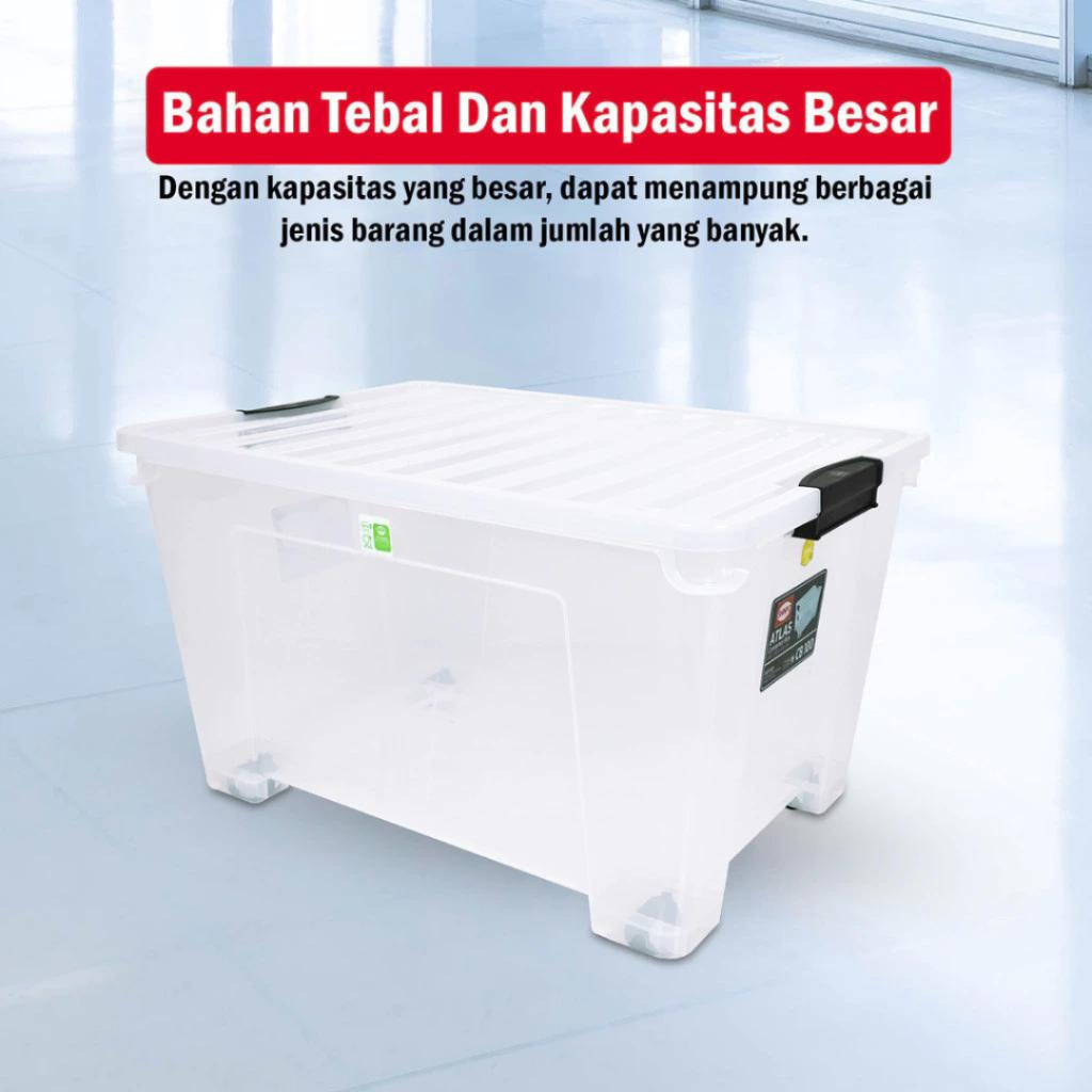 Jual ATLAS CONTAINER BOX TRANSPARANT 100 LITER | Boks Plastik Bening ...