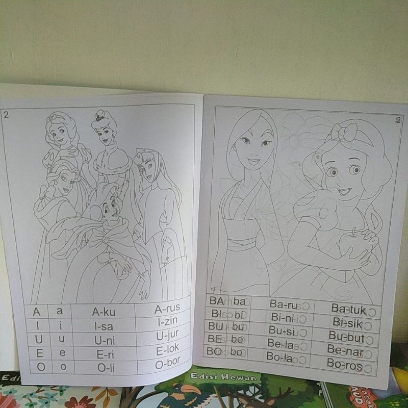 Jual Buku mewarnai dan belajar membaca seri princess untuk anak paud ...