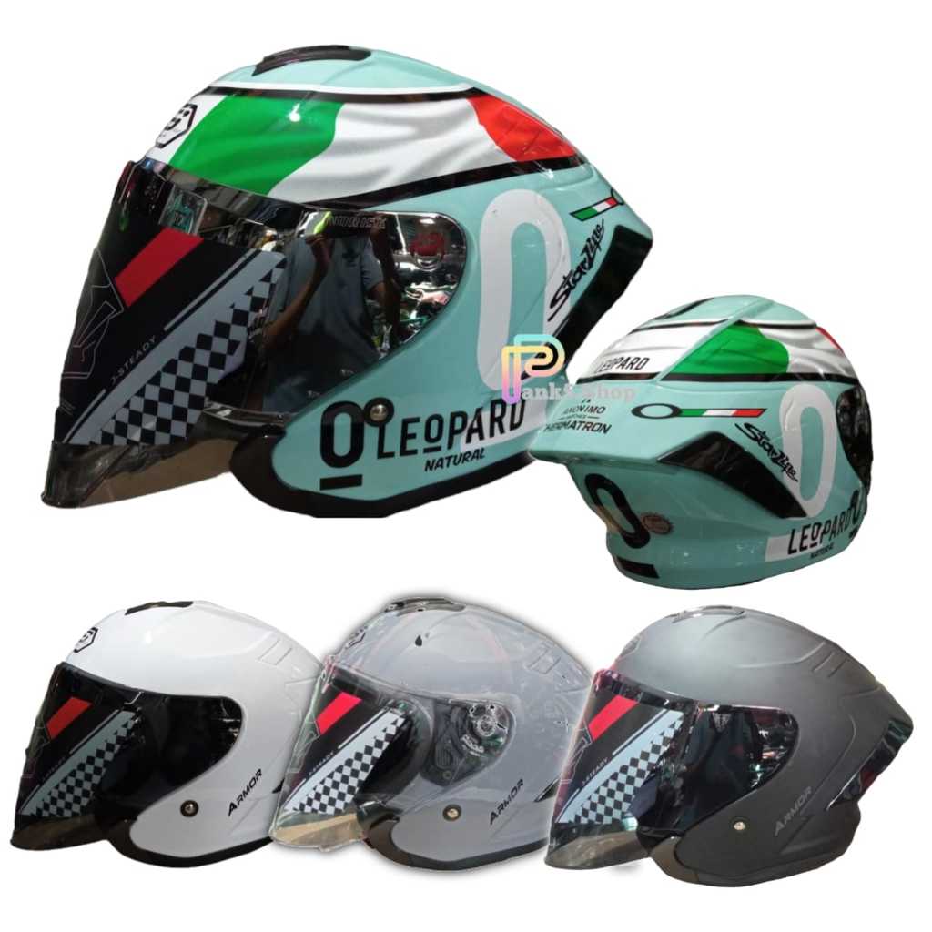 Jual Helm JS Armor Half Face Solid Original | Shopee Indonesia