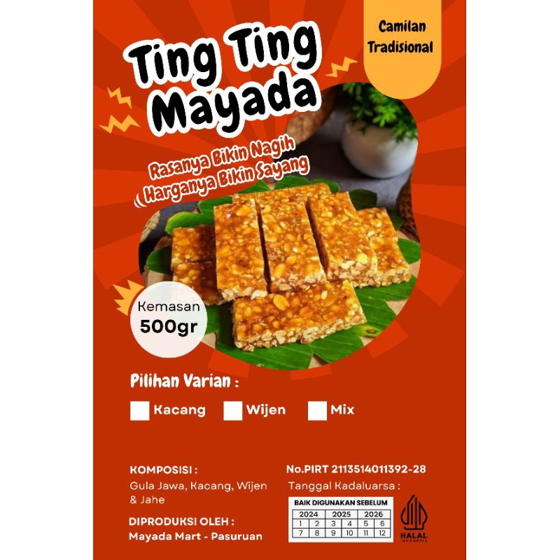 Jual Mayada Ting Ting Kacang Premium Jajanan Jadul Tradisional | Shopee ...