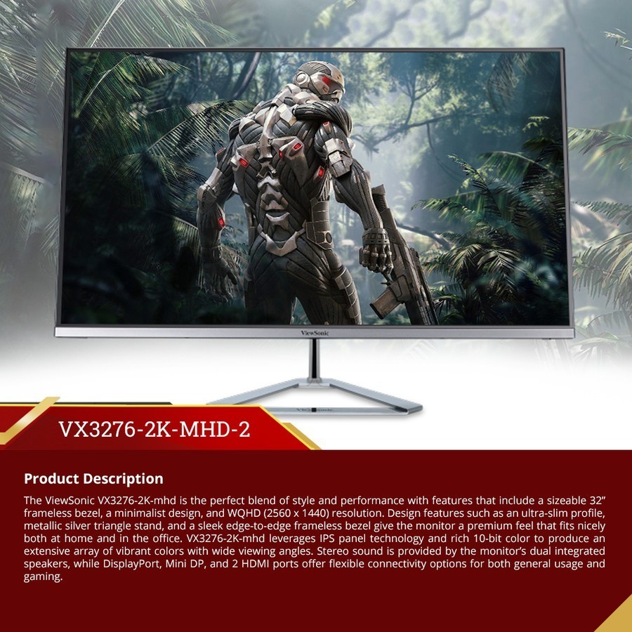 Jual ViewSonic VX3276-2K-MHD-2 32" Widescreen IPS 1440p Frameless ...