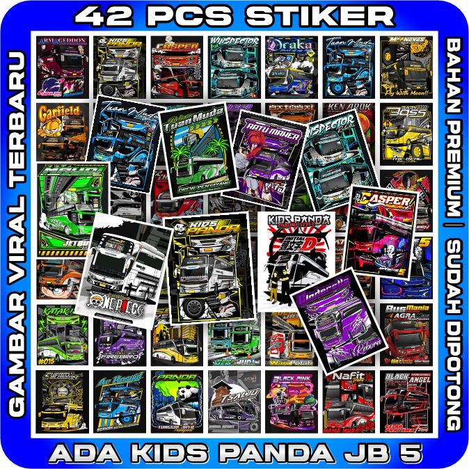 Jual 42 Pcs STICKER BUS BASURI VINYL PUTIH | Shopee Indonesia
