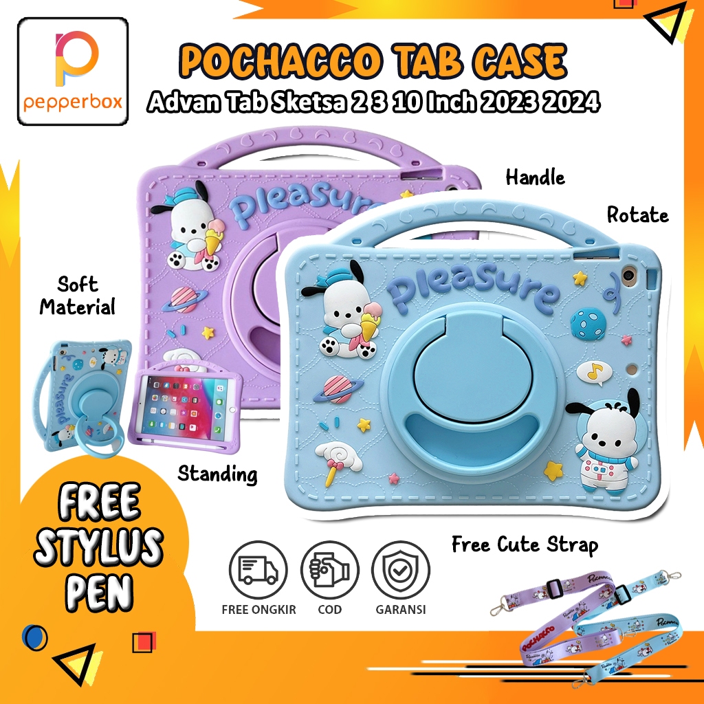 Jual Softcase Advan Tab Sketsa Inch Silikon Casing Rotate Pochacco Ring