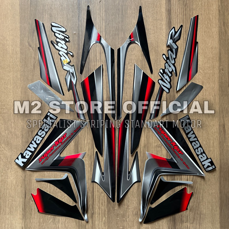 Jual striping kawasaki ninja r 2010 2011 hitam silver sticker stiker ...