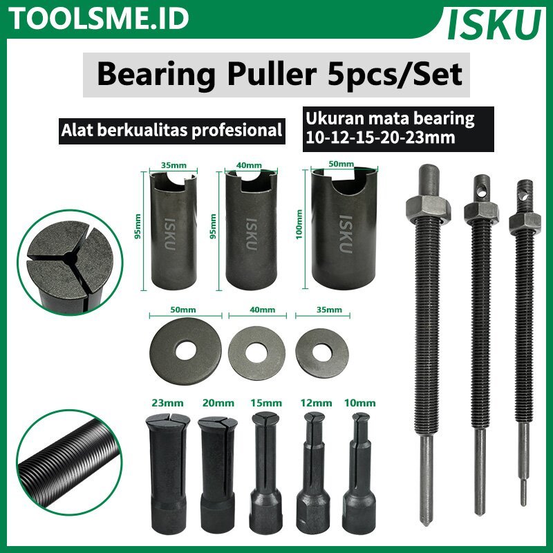 Jual ISKU Treker Bearing Puller Set Disassenbler set 5 Pcs Treker ...