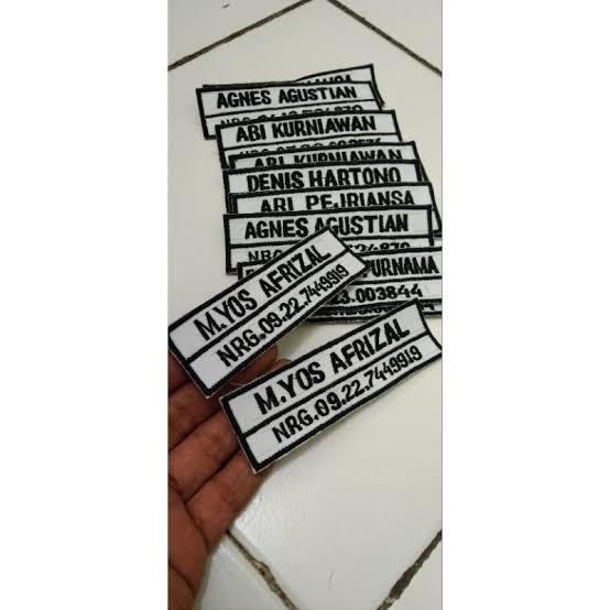 Jual Bet Nama Name Tag Nama Dada Papan Nama Custom Bordir