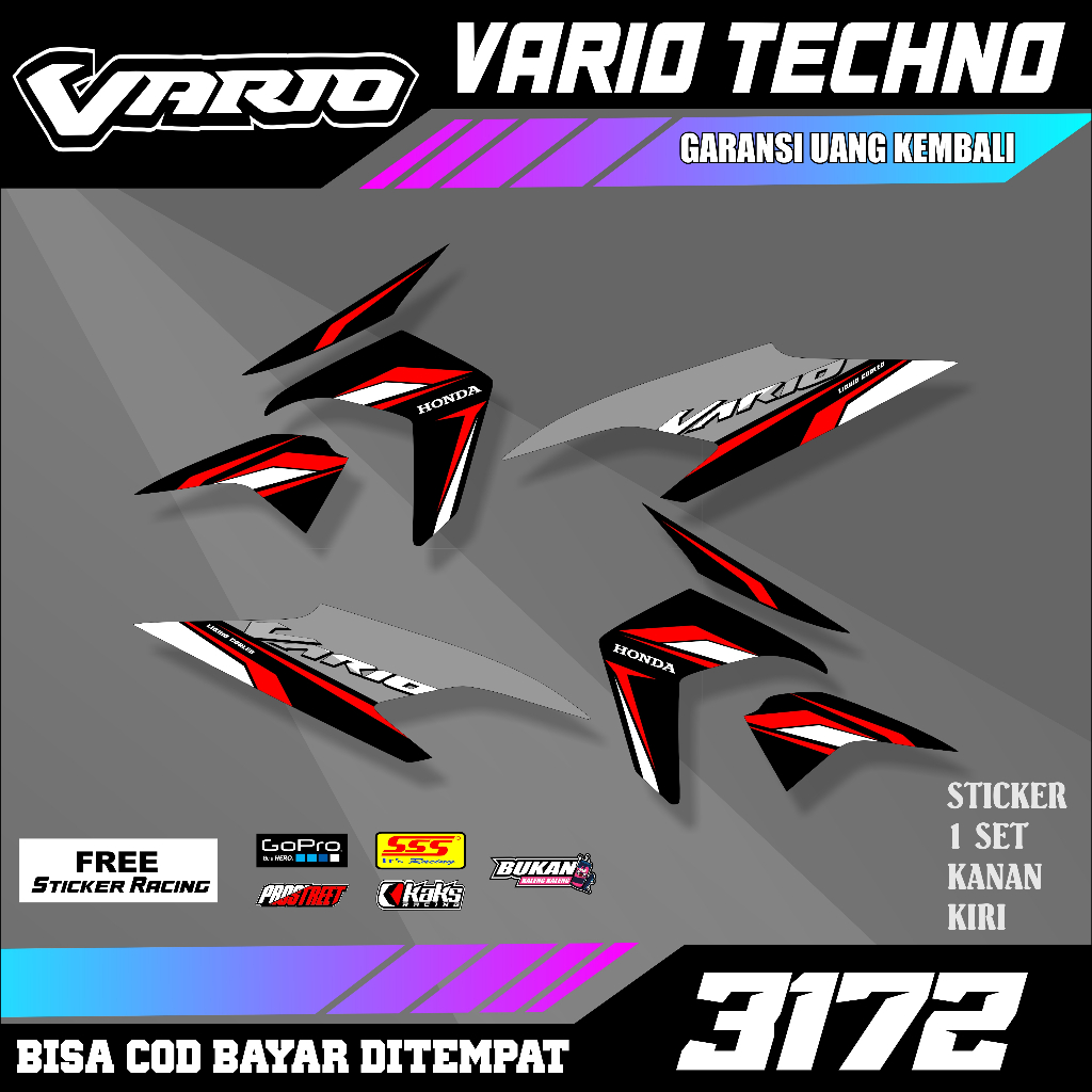Jual STRIPING STICKER VARIO TECHNO 110 KODE M3172 SETIKER STIKER ...