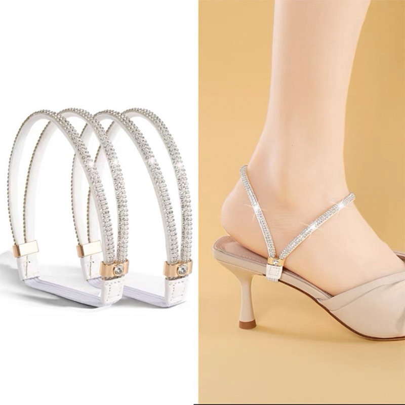 Jual HC 1 Pasang Tali Heels Pergelangan Kaki Fashion Sepatu Sandal Wanita Heels Wrist Strap Cabut Pasang Taly Penahan Sepatu Kebesaran Mudah Lepas Pasang Tali Strap Aksesoris Ekstension Sepatu Hak Tin...