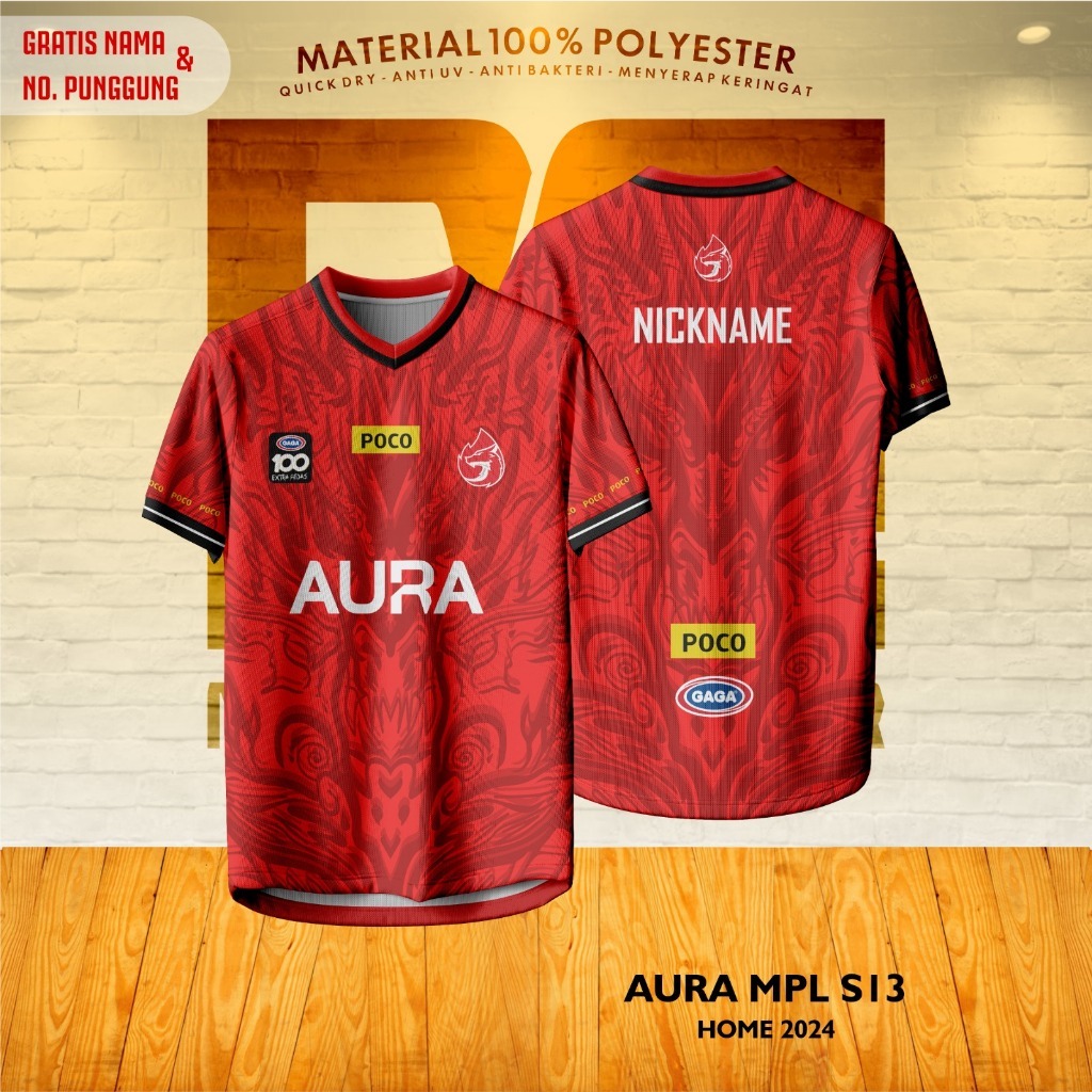 Jual PREMIUM BAJU JERSEY AURA FIRE MPL S13 MERAH 2024 FULL PRINTING ...