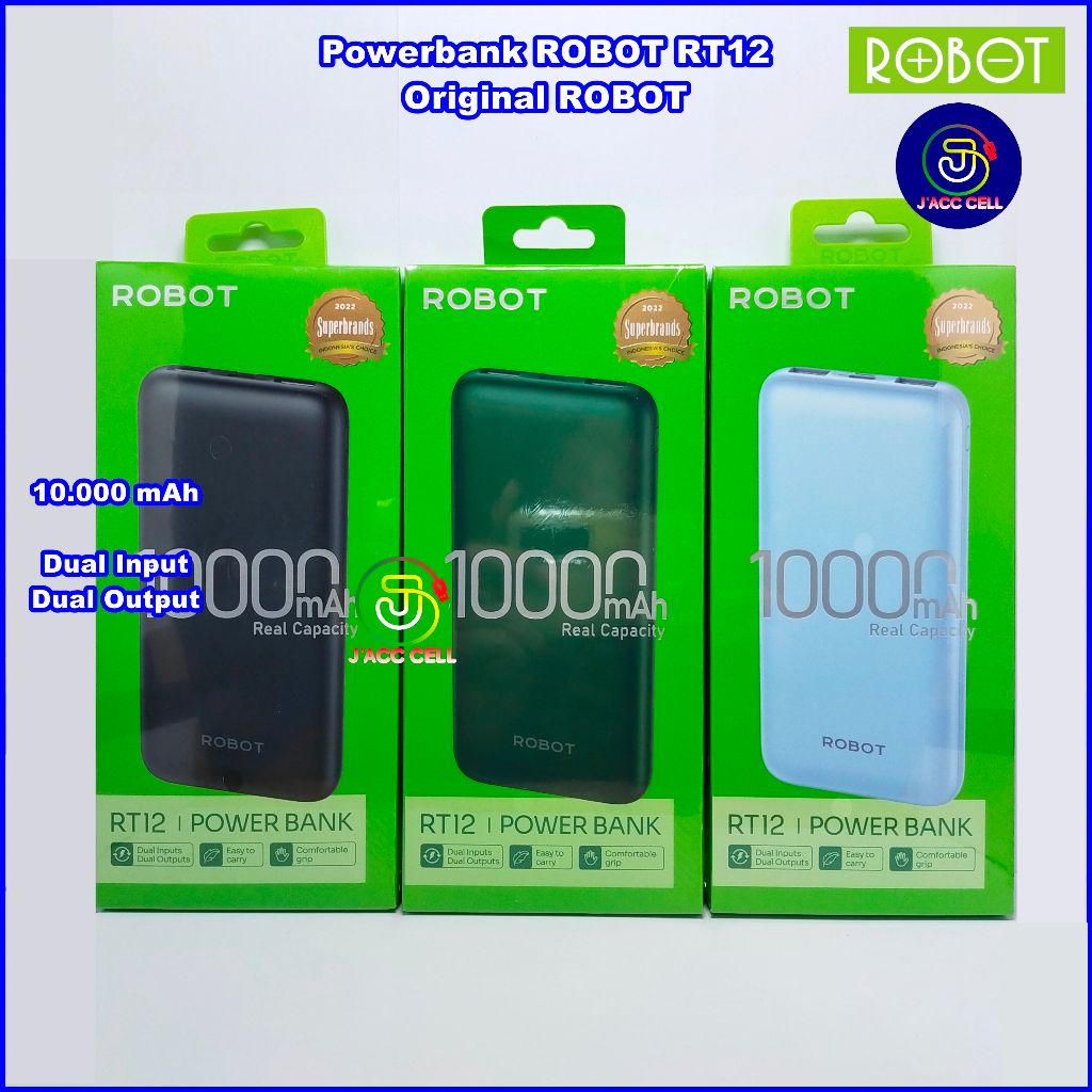 Jual Powerbank Robot Rt Mah Dual Input Micro Type C Dual