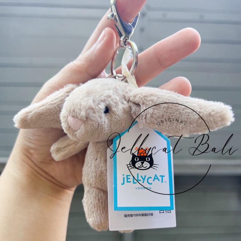Jual Jellycat Bag Charm Beige Bashful Bunny Keyring Keychain New With ...