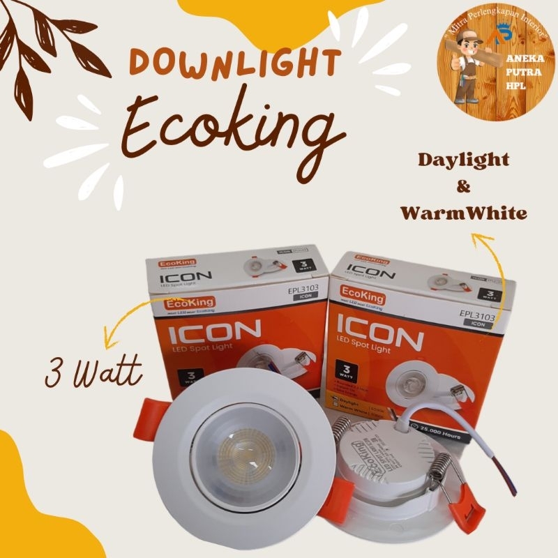 Jual Downlight EcoKing Icon/Downlight 3W/Downlight 2,5 inch | Shopee ...
