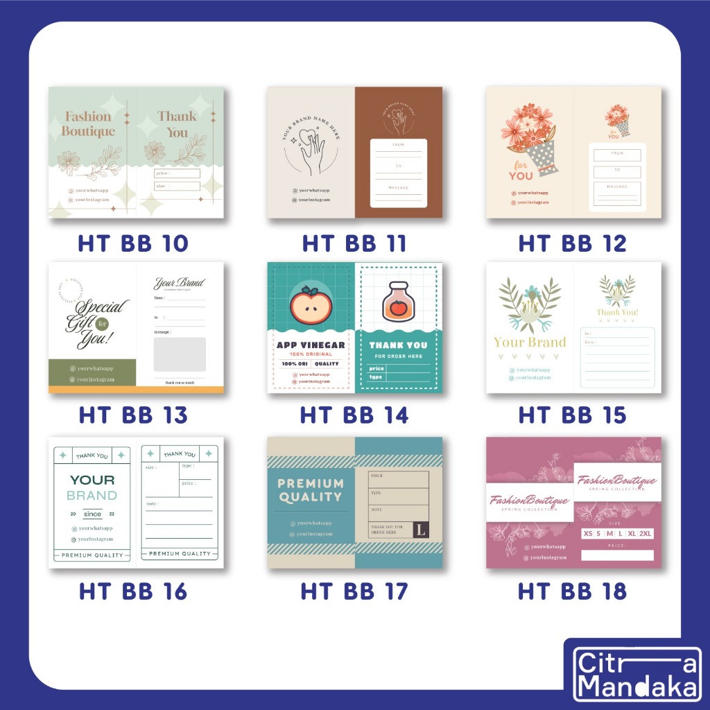 Jual Cetak Hang Tag Custom 2 Sisi Label Gantung Produk Fashion Souvenir ...