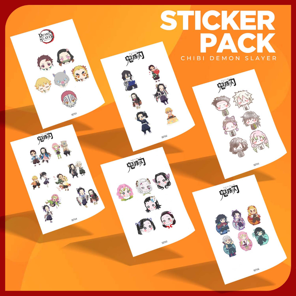 Jual Sticker Stiker Pack Edisi Demon Slayer Untuk Handphone Laptop