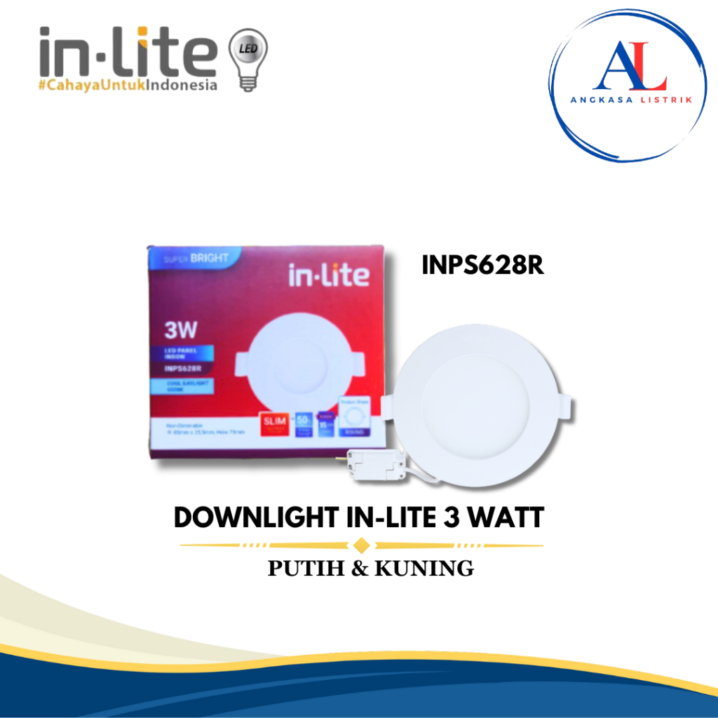 Jual LAMPU DOWNLIGHT /LAMPU PLAFON LED INBOW BULAT INLITE 3W 3 WATT ...