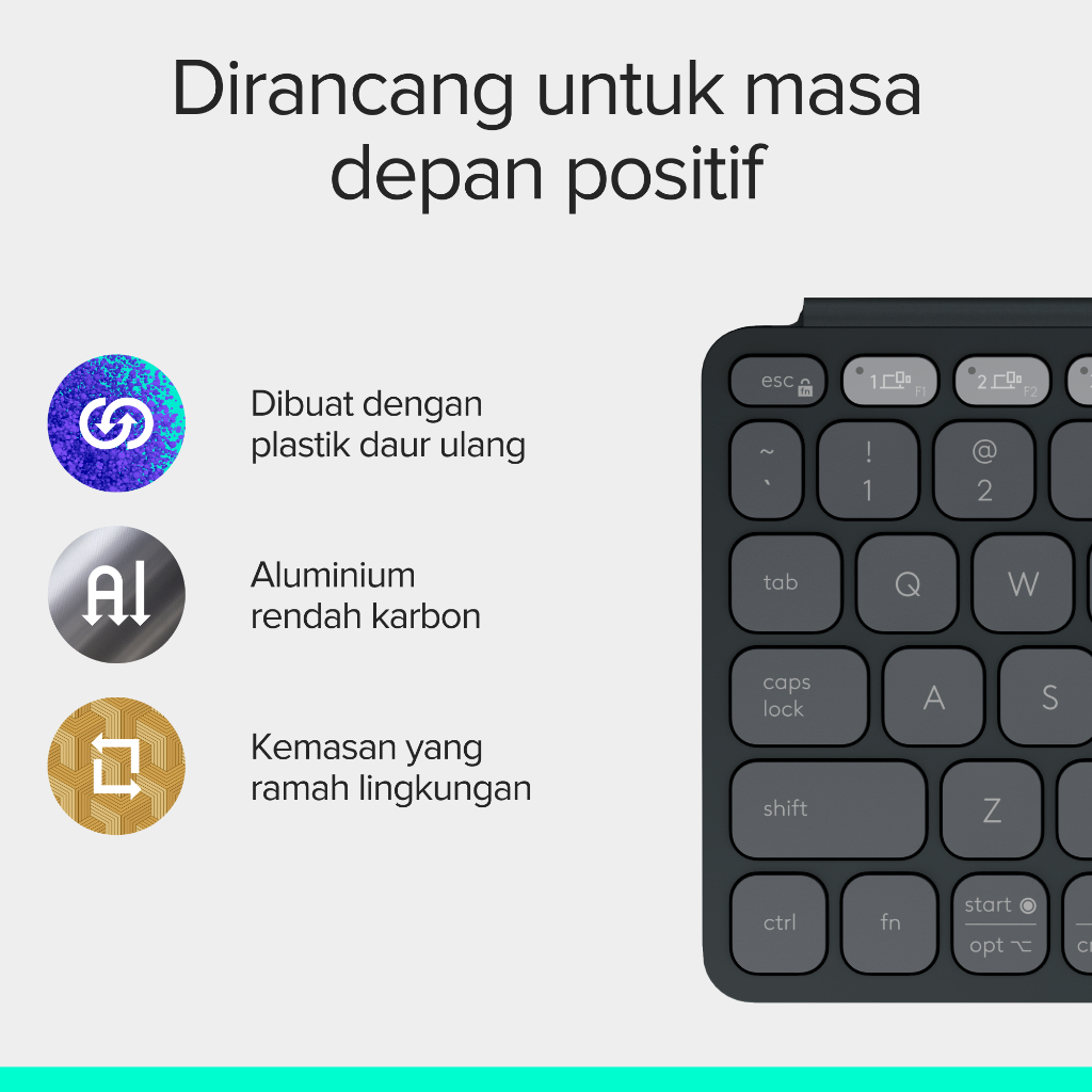 Logitech Keys-To-Go 2 Keyboard Bluetooth, Wireless (Nirkabel), Portable, Desain Ramping dengan Penutup Internal dan kompatibel  untuk Windows, Android (8)