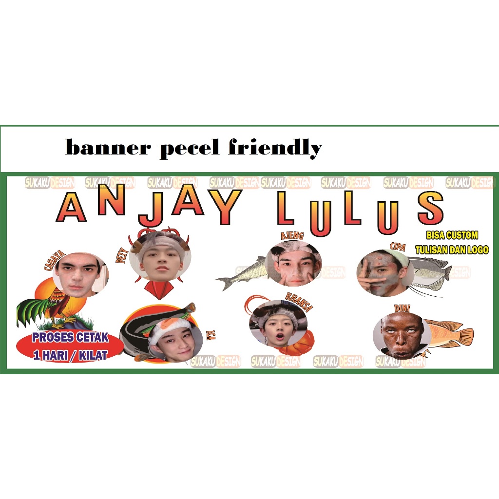 Jual banner / spanduk anjay lulus /sidang / wisuda / wedding design ...