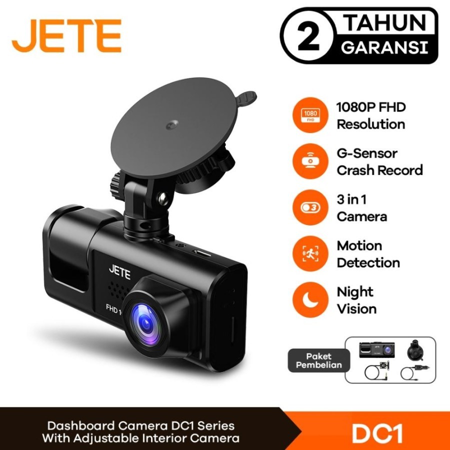 Jual JETE Dashcam DC1 1080p Full HD Night Vision G-Sensor Motion ...