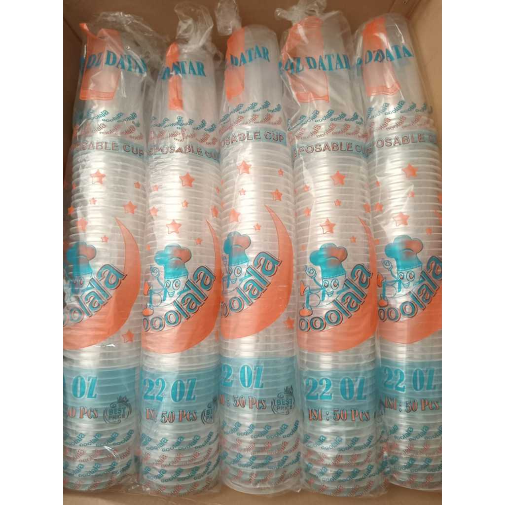 Jual Gelas plastik es teh Jumbo merek OooLALA 22 oz 7 gr | Shopee Indonesia