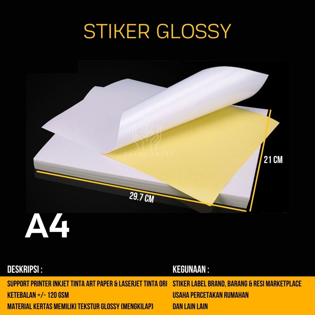 Jual KERTAS STIKER GLOSSY A4 V-TEC (1 BIJI / 1 PCS) | Shopee Indonesia