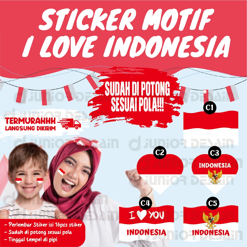 Jual Sticker Stiker Bendera Bentuk Love Sticker Pipi Indonesia Bentuk Love Shopee Indonesia